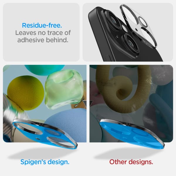 Spigen iPhone 14/15/14 Plus/15 Plus Kameran suoja Glas.tR Optik Crystal Clear 2-pakkaus