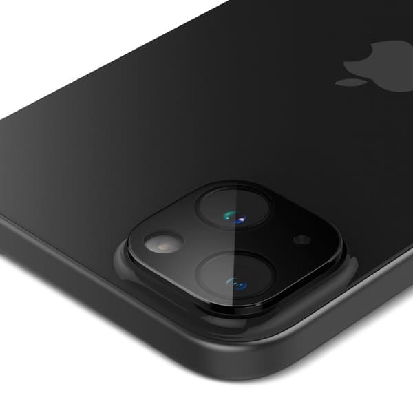 Spigen iPhone 14/15/14 Plus/15 Plus Kamerabeskytter Glas.tR Optik Sort 2-pak