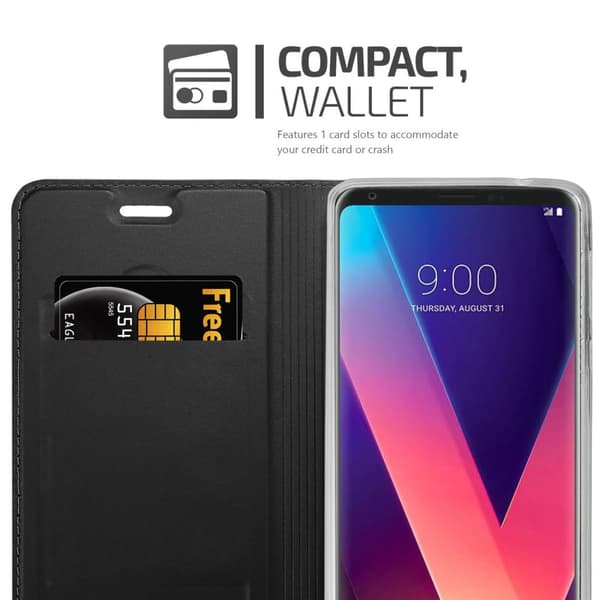 Deksel til LG V30 / V30+ / V30S / V30S+ Lommebokdeksel med magnetisk lukking, stativfunksjon og kortlomme