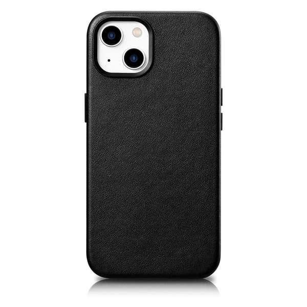 iCarer Nahkakotelo MagSafella iPhone 14 Plus -puhelimelle - musta