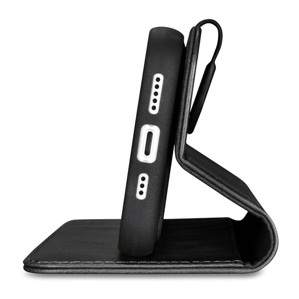 iCarer nahkakotelo RFID-suojauksella iPhone 14 Plus -puhelimelle - musta