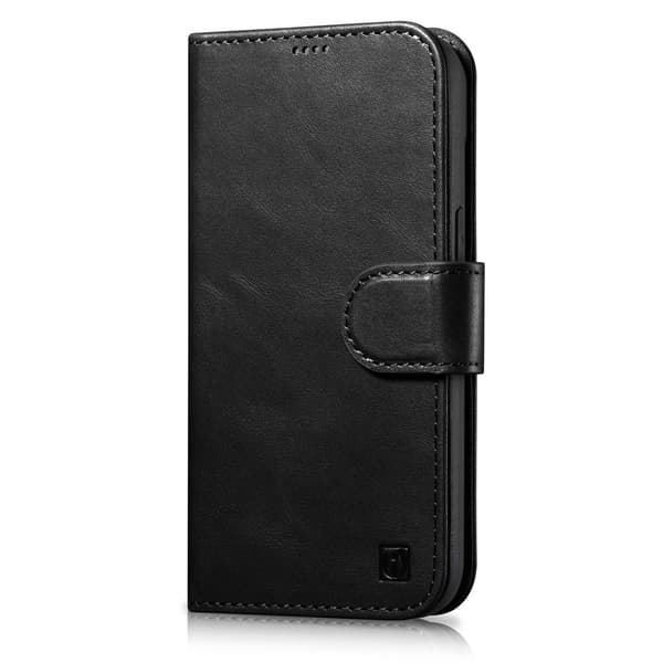 iCarer nahkakotelo RFID-suojauksella iPhone 14 Plus -puhelimelle - musta