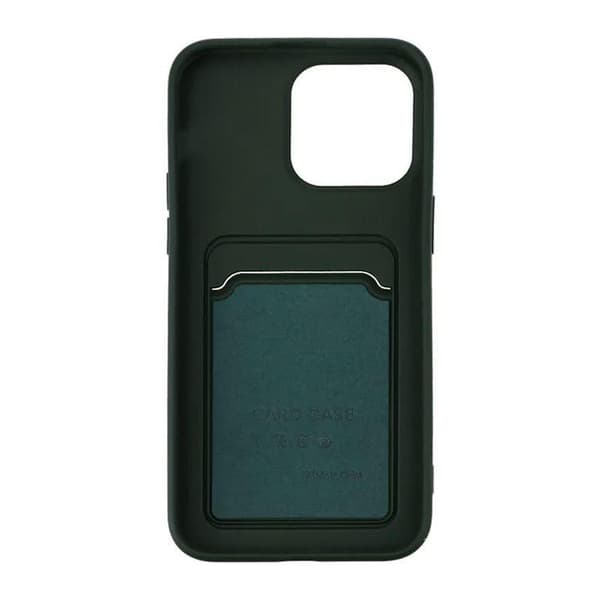 iPhone 15 Ultra Mobilskal Silikon med Korthållare - Grön