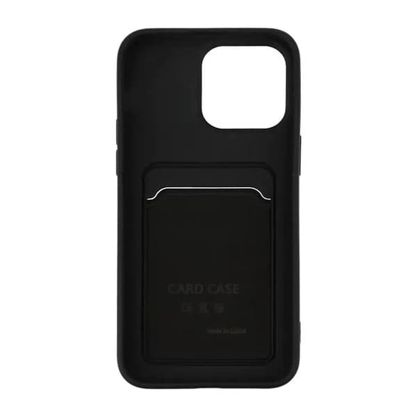 iPhone 15 Ultra Mobilskal Silikon med Korthållare - Svart