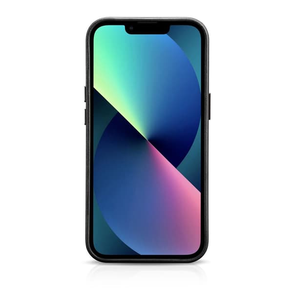 iCarer-nahkakotelo MagSafella iPhone 14 Plus -puhelimelle - musta