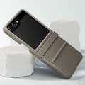 Miniatyrbild 4 av 4: Fodral till Samsung Z Flip 5 Faux Leather Flap Eco-Leather Original Taupe