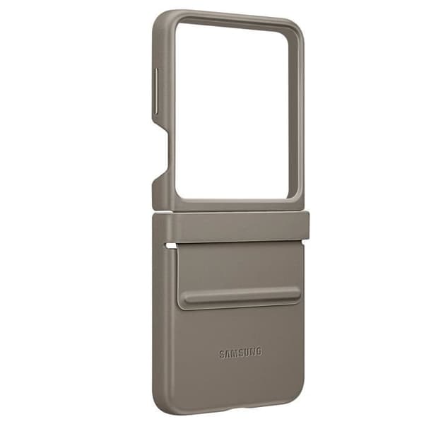 Fodral till Samsung Z Flip 5 Faux Leather Flap Eco-Leather Original Taupe