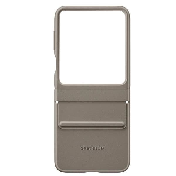 Fodral till Samsung Z Flip 5 Faux Leather Flap Eco-Leather Original Taupe