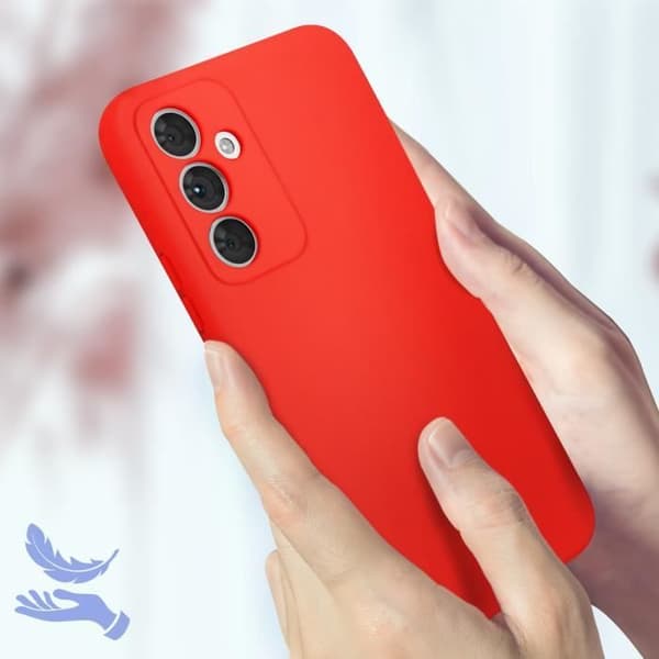 Fodral kompatibelt med Samsung Galaxy A34 5G Halvstyvt rött fodral