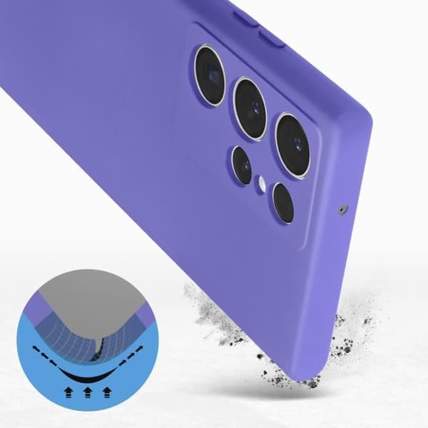 Skal som är kompatibelt med Samsung Galaxy S23 Ultra Silicone Purple Cover