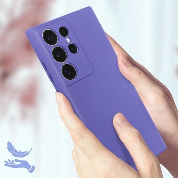 Skal som är kompatibelt med Samsung Galaxy S23 Ultra Silicone Purple Cover