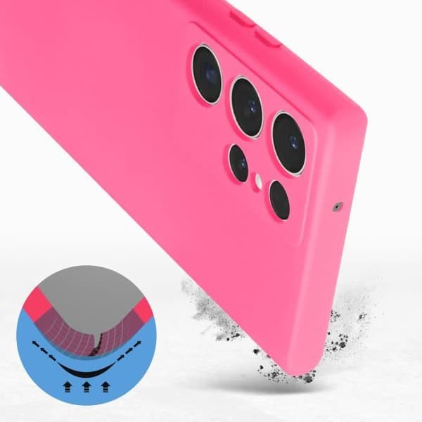 Fodral som är kompatibelt med Samsung Galaxy S23 Ultra Silicone Fuchsia Coque
