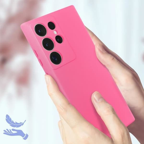 Fodral som är kompatibelt med Samsung Galaxy S23 Ultra Silicone Fuchsia Coque