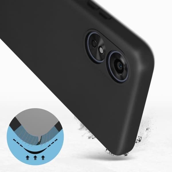 AVIZAR skyddsfodral för Oppo A17 - Halvstyv Soft-touch Fine Black