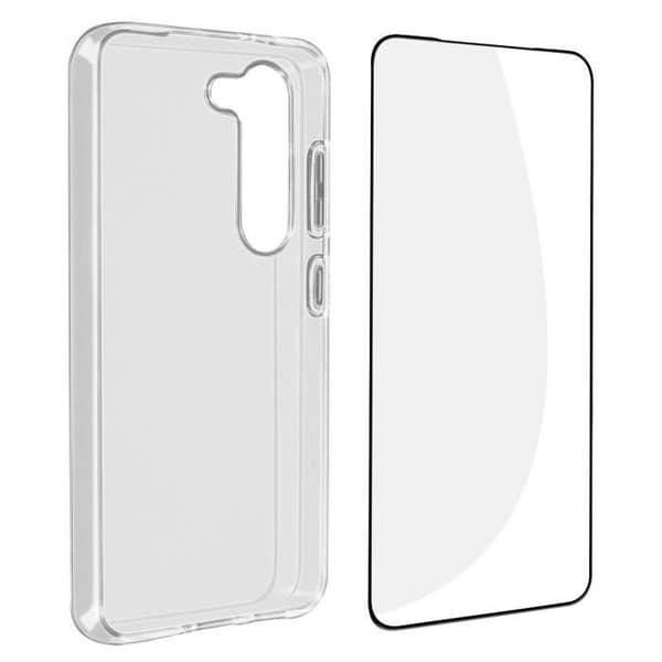 Fodral till Samsung S23 Plus Soft Transparent 9H härdat glas Svart Bigben