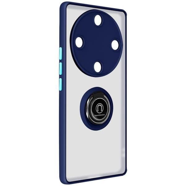 AVIZAR Skyddsfodral för Honor Magic 5 Lite - Blå - Metal Ring Support Video
