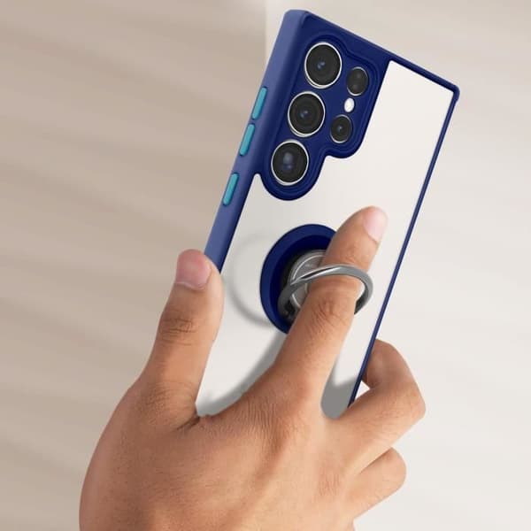 Supportfodral kompatibelt med Samsung S23 Ultra Blue Case Ring