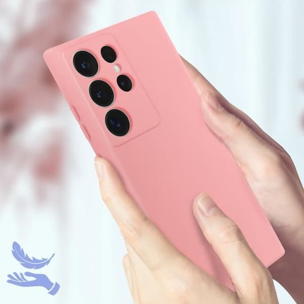 Fodral kompatibelt med Samsung Galaxy S23 Ultra Semi-rigid Pink Fodral