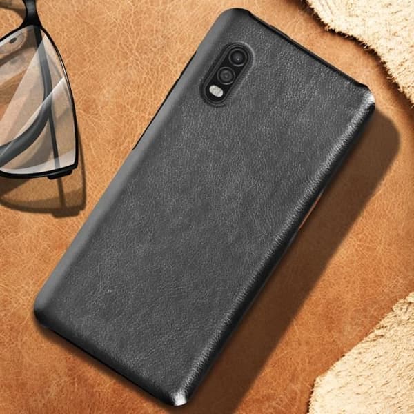 Fodral till Samsung Galaxy Xcover Pro Polykarbonat Läderlook svart