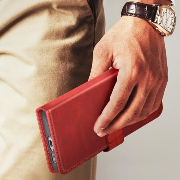 Fodral som är kompatibelt med Samsung Galaxy S23 FE Vintage Red Flip-fodral