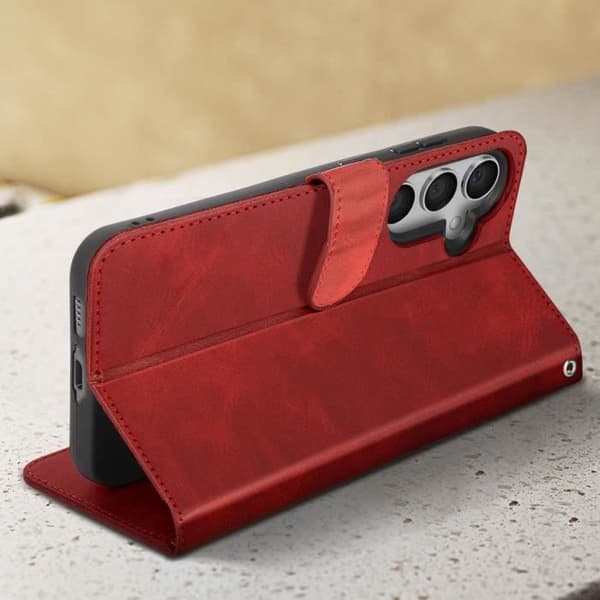 Fodral som är kompatibelt med Samsung Galaxy S23 FE Vintage Red Flip-fodral