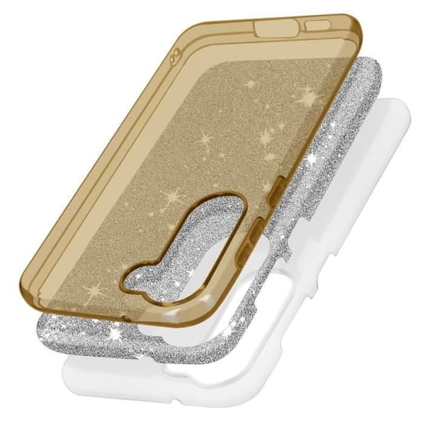 Glitterfodral till Samsung Galaxy S23 Plus Hybrid Semi-rigid Spark Fodral guld