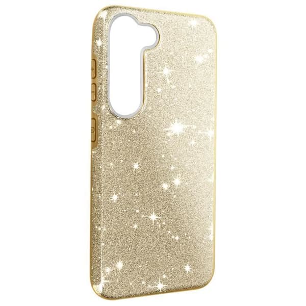 Glitterfodral till Samsung Galaxy S23 Plus Hybrid Semi-rigid Spark Fodral guld