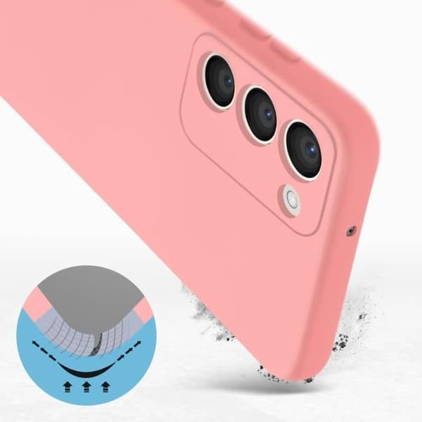 Fodral som är kompatibelt med Samsung Galaxy S23 halvstyvt rosa skal