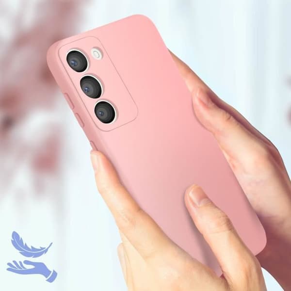 Fodral som är kompatibelt med Samsung Galaxy S23 halvstyvt rosa skal