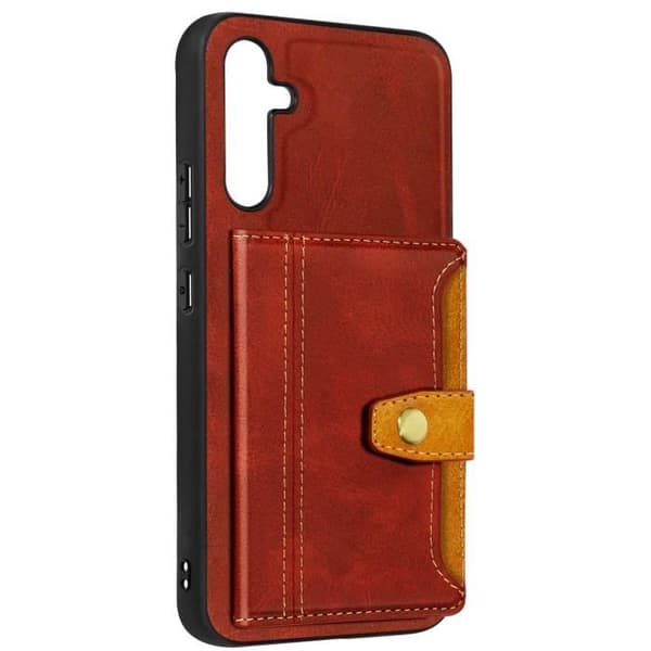 Plånboksfodral - AVIZAR - Samsung Galaxy A34 5G - Röd - Silikon - Ekologiskt läder