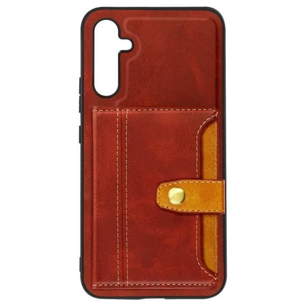 Plånboksfodral - AVIZAR - Samsung Galaxy A34 5G - Röd - Silikon - Ekologiskt läder