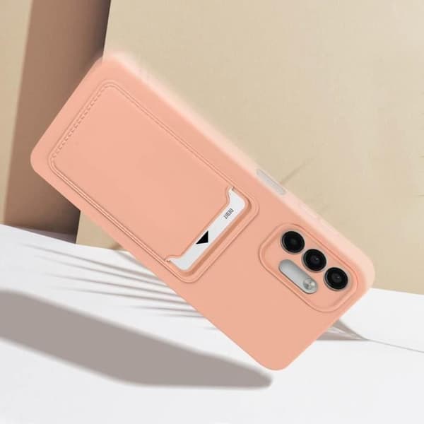 Fodral Kompatibel med Samsung A04s korthållare Rosa fodral