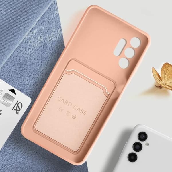 Fodral Kompatibel med Samsung A04s korthållare Rosa fodral