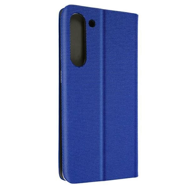 Fodral Kompatibel med Samsung S23 Plus Fabric Folio Blue Fodral