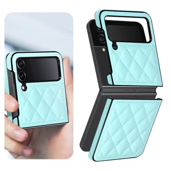 Fodral som är kompatibelt med Samsung Galaxy Z Flip4 Rhombus Chic ljusblått