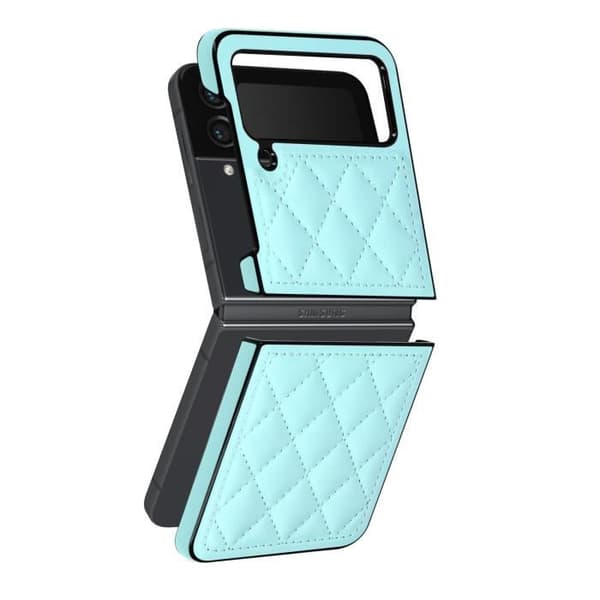 Fodral som är kompatibelt med Samsung Galaxy Z Flip4 Rhombus Chic ljusblått