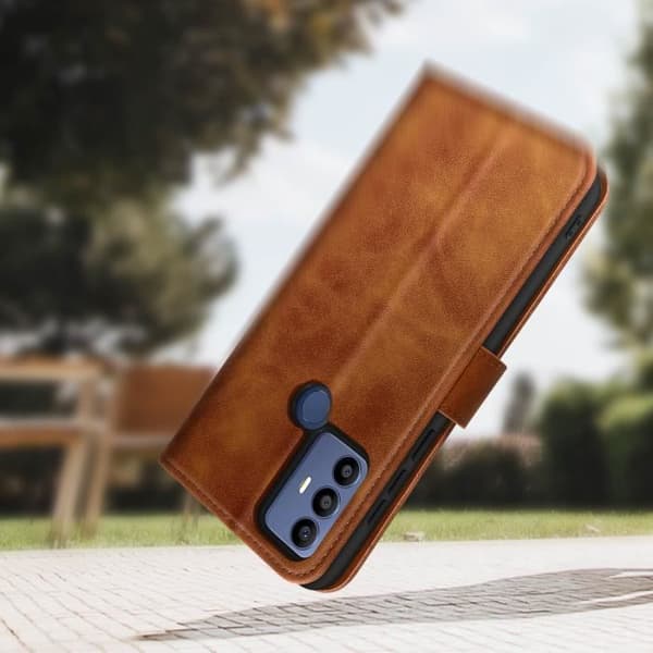 Fodral TCL 30 SE, 30E, 306 vintage Brown Clamshell fodral