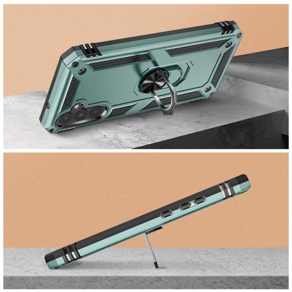 Fodral för Samsung Galaxy A54 5G Hybrid Magnetic Ring ArmoRing Series Green