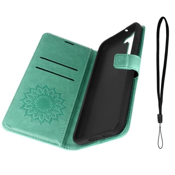 Fodral som är kompatibelt med Samsung S23 Plus Mandala Flower Green Fodral