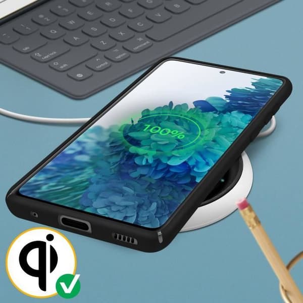 Fodral Galaxy S20 FE Halvstyv Soft Touch-kompatibel QI svart