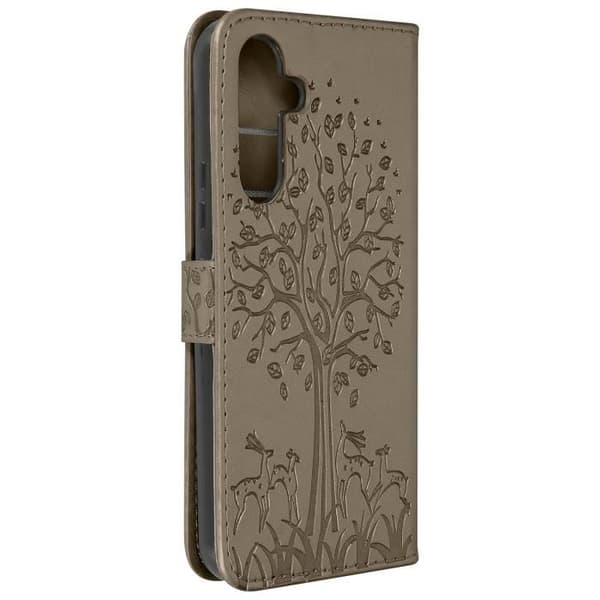 AVIZAR Fodral för Samsung Galaxy A54 5G - Taupe Tree Pattern - Fullständigt skydd - Lagring + Video Support