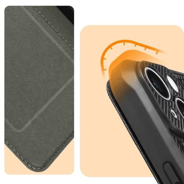 iPhone 14 Folio Fodral, Razor Book Svart Fodral