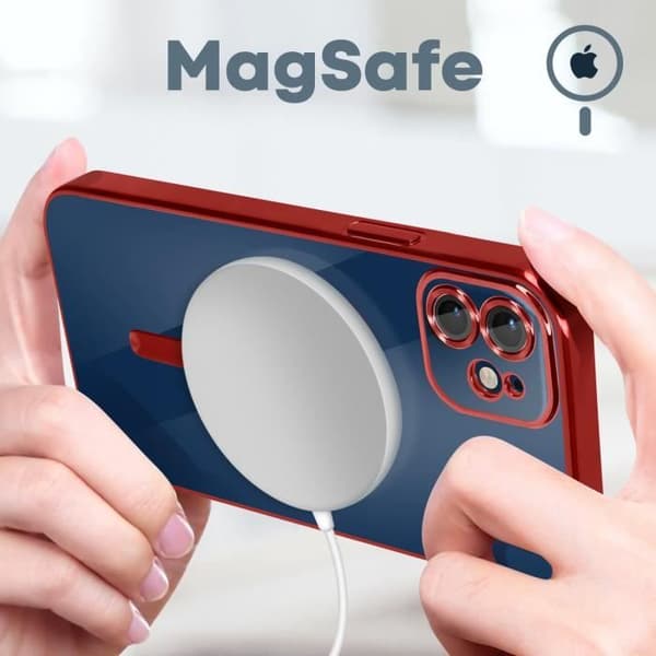 MagSafe iPhone 12 Röd Silikonfodral Magsafe Fodral