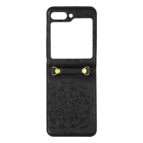 Fodral som är kompatibelt med Samsung Galaxy Z Flip 5 Mandala Flower Black Cover