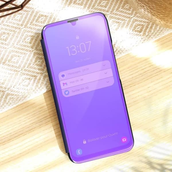 Spegelfodral kompatibelt med Samsung Galaxy A54 5G mörklila skal