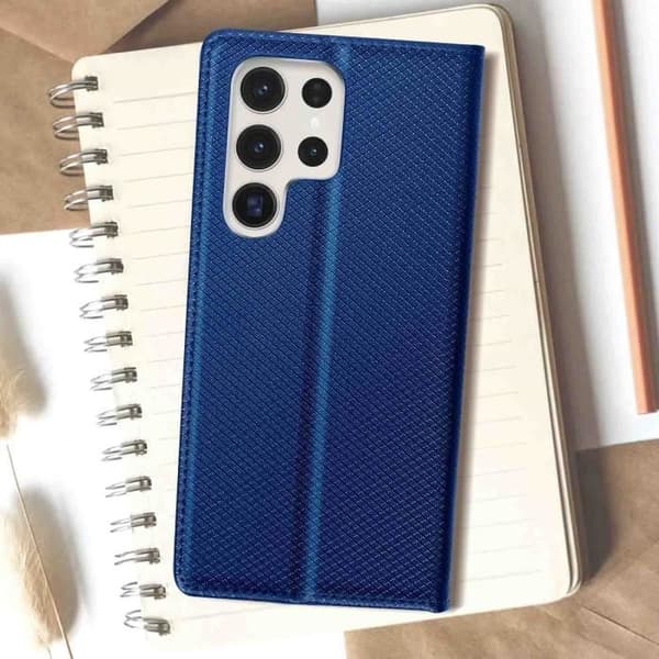 Foliofodral kompatibelt med Samsung S23 Ultra Blue Clamshell-fodral