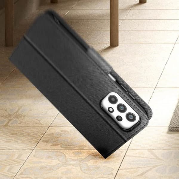 Foliofodral som är kompatibelt med Samsung Galaxy A23 5G och M23 Black Case