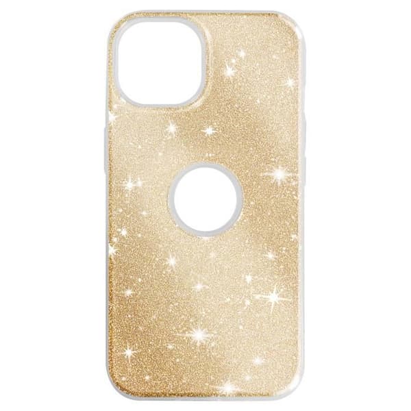 Skal till iPhone 14 Paljett Glitter Silikon Halvstyvt guld