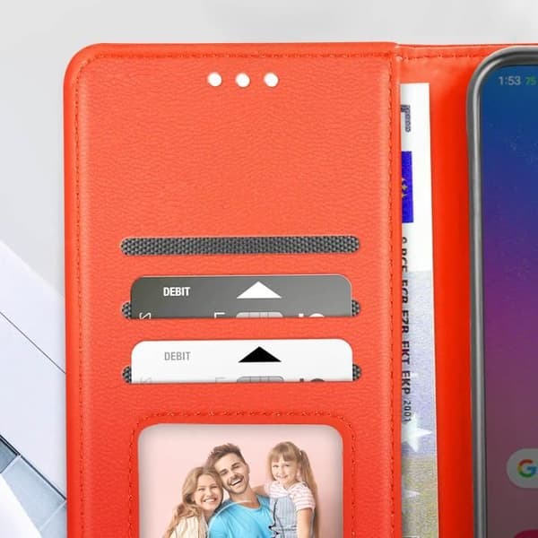 Foliofodral som är kompatibelt med Samsung Galaxy A14 4G och 5G Red Case