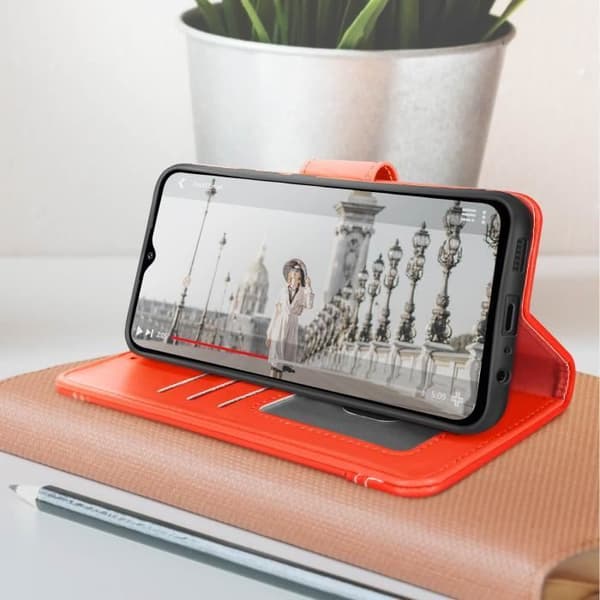 Foliofodral som är kompatibelt med Samsung Galaxy A14 4G och 5G Red Case